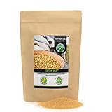 Mostaza en granos (1kg), semillas de mostaza amarillas y blancas 100% naturales, secas suavemente, especia naturalmente sin aditivos, veganas
