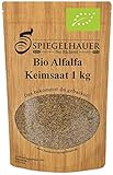 Semillas orgánicas para germinados de alfalfa - Semillas para germinar brotes de alfalfa - fuente de energía saludable - nutritivas y sabrosas para ensaladas - Contenido: 1 kg semillas de alfalfa